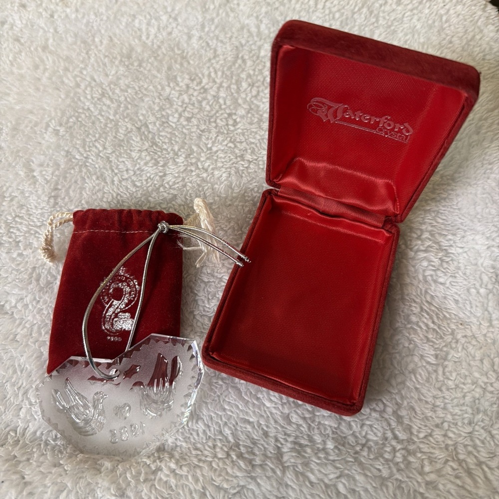 1985 Waterford Crystal Twelve Days Of Christmas Ornament Two Turtle Doves